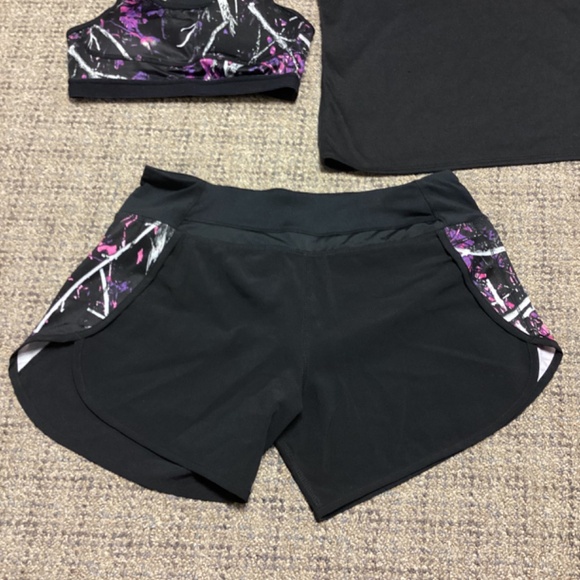 Moon Shine Muddy Girl Camo Black Pink Purple Sports Bra Shorts Tank Top * S/M - Picture 4 of 16